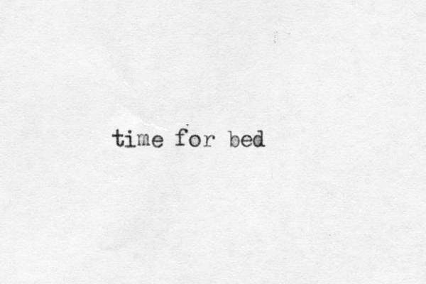 time for bed