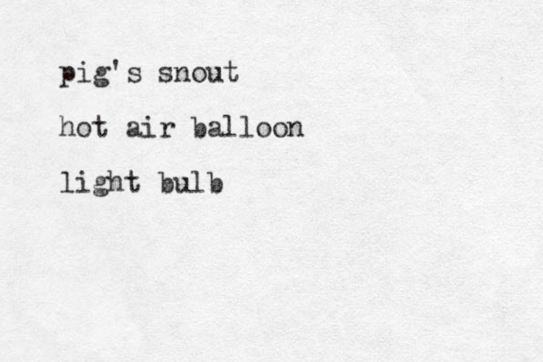 pig's snout hot air balloon light bulb 