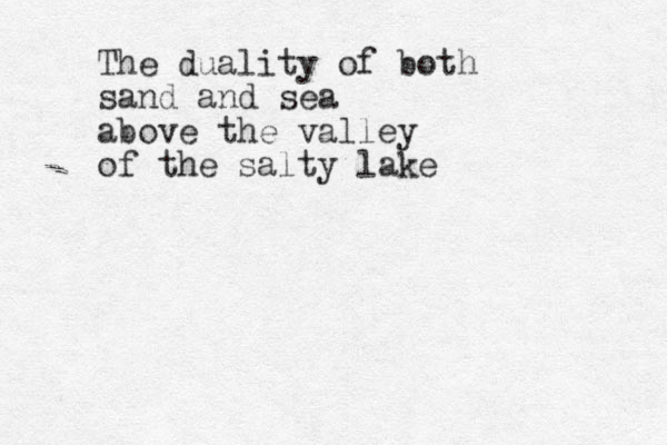 The duality of both sand and sea above the valley of the salty lake