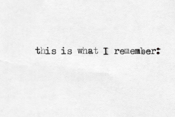 this is what I remember: 