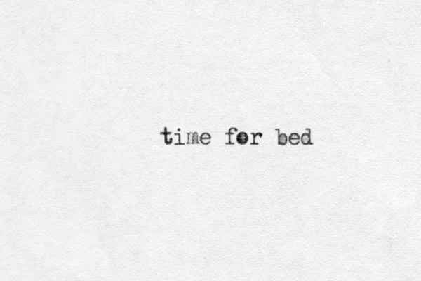 time for bed