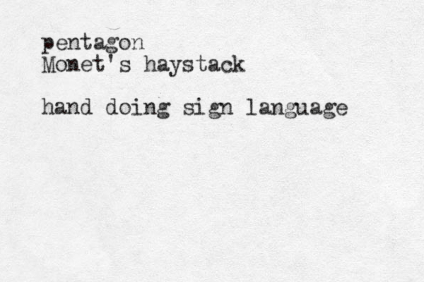 pentagon Monet's haystack hand doing sign language 
