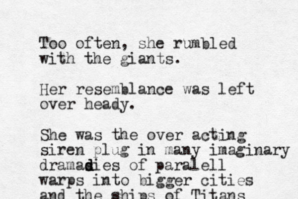 Too often, she rumbled with the giants. Her resemblance was left over heady. She was the over acting siren plug in many imaginary dramas d d dies of paralell warps into bigger cities and the ships of Titans 