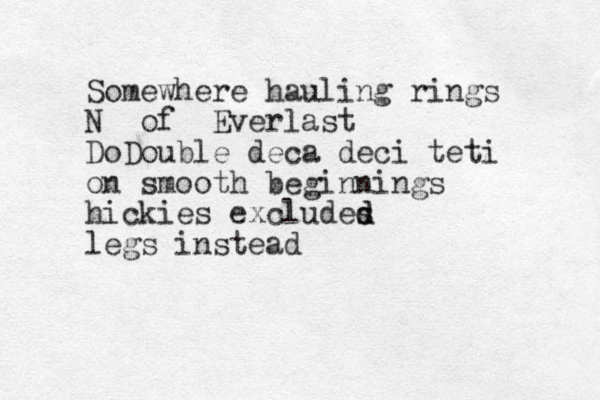 Somewhere hauling rings N of Everlast DoDouble deca deci teti on smooth beginnings hickies ex cludes d d legs instead 