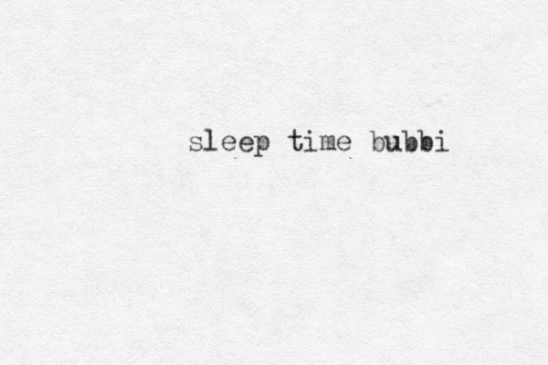 sleep time bubbi