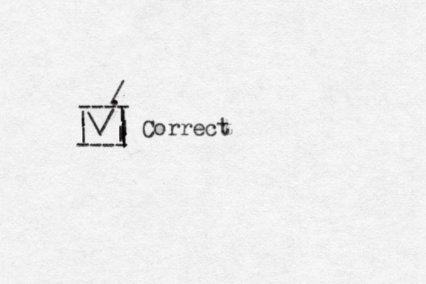 ---- ---- | | | | | | | | | \/ . / Correct
