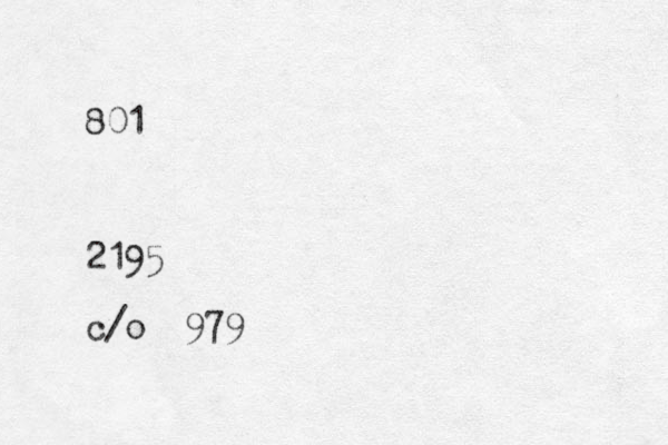 801 2195 c/o 979 