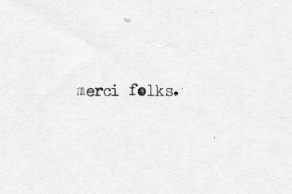 merci folks.