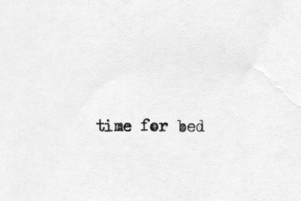 time for bed