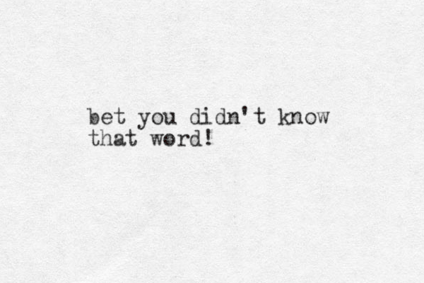 bet you didn't know that word!