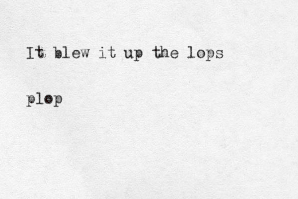 It blew it up the lops plop