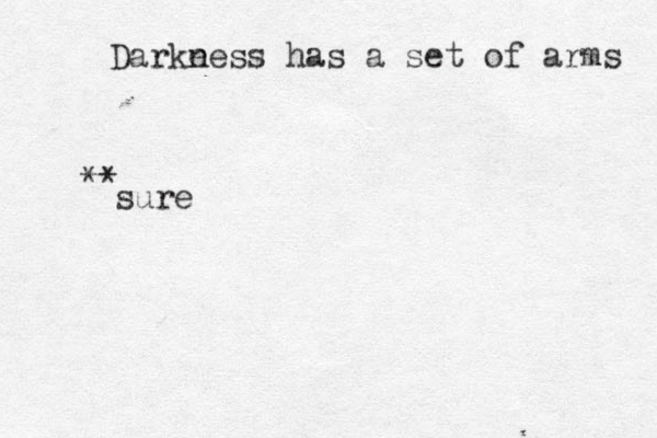 sure Darke ness has a set of arms **