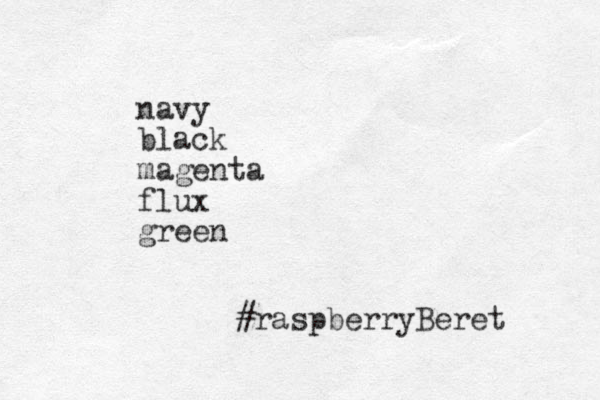 navy black magenta flux green #raspberryBeret