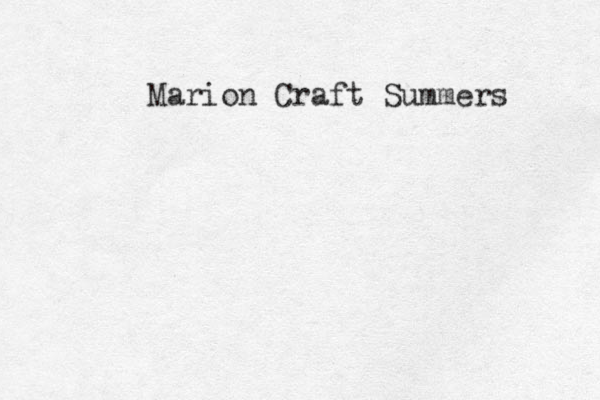 Marion Craft Summers