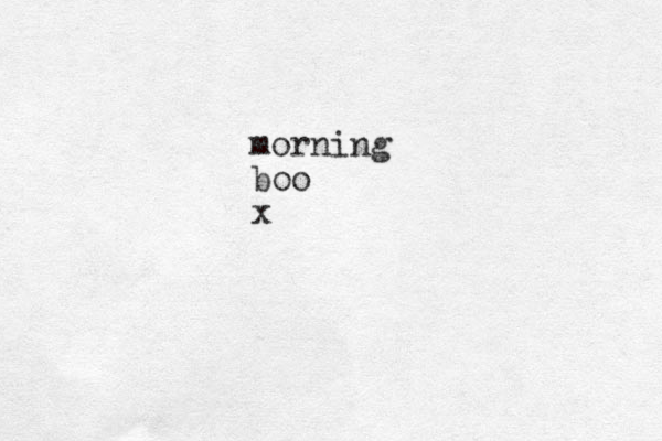 morning boo x