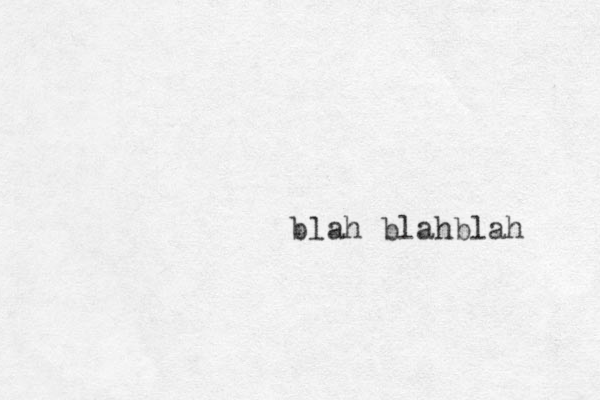 blah blahblah