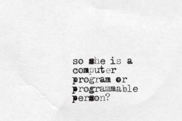 so she is a computer program or programmable person?