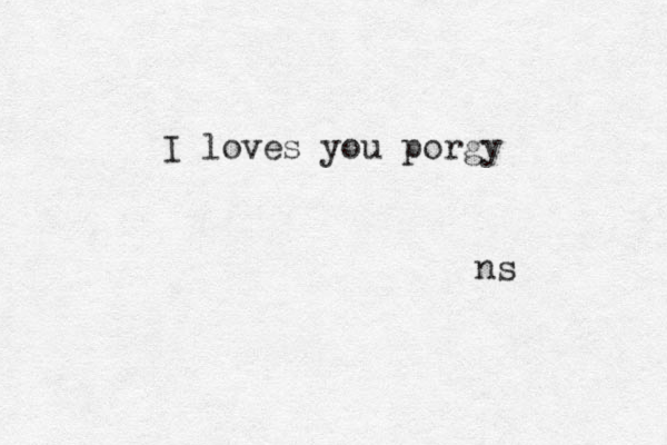 I loves you porgy ns 