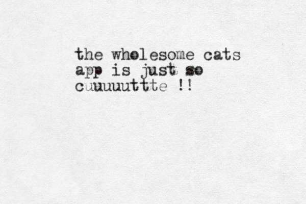 the wholesome cats app is just so cuuuuuttte !! 
