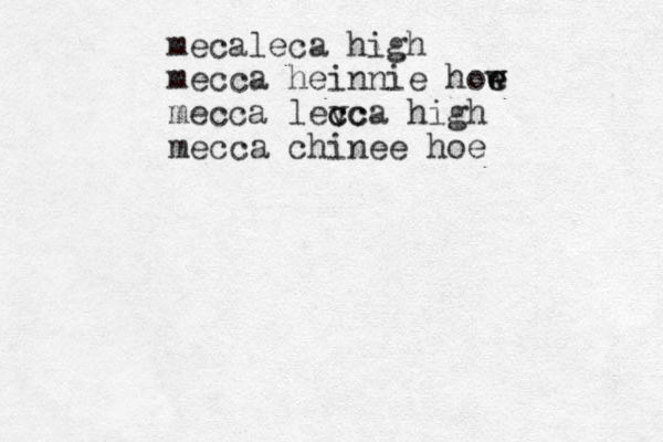 mecaleca high mecca heinnie how e e mecca levc c cca high mecca chinee hoe 
