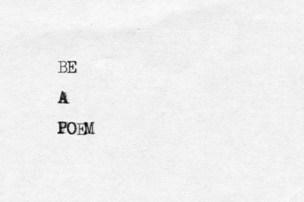 BE A POEM 