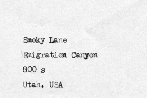 Smoky Lane Emigration Canyon 800 s Utah, USA
