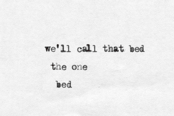 we'll call that bed the one bed