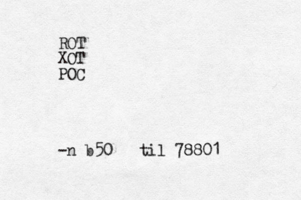 ROT XOT POC -n b50 til 78801