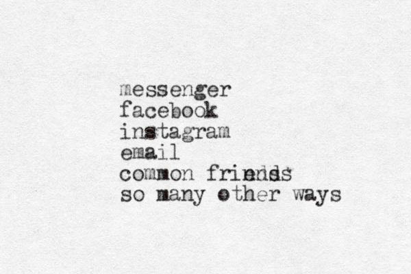 messenger facebook instagram email common frinds ends so many other ways