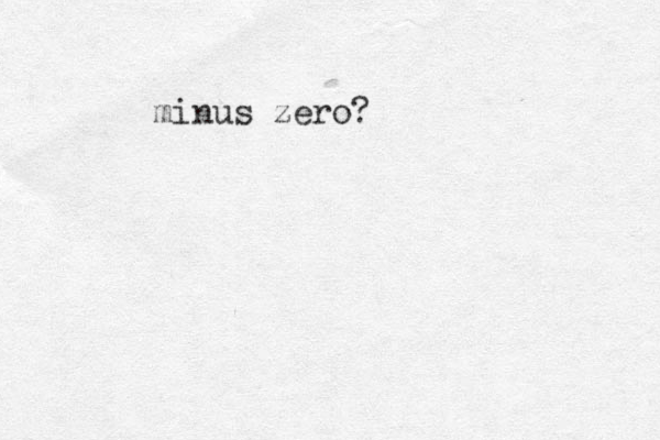 minus zero?