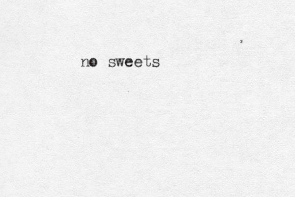 no sweets 