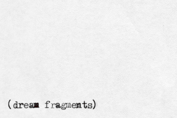 (dream fragments)