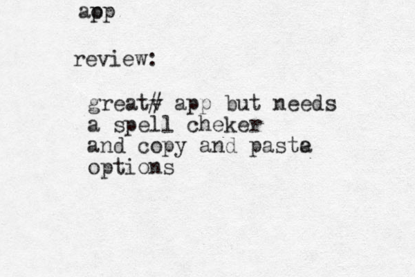 review: aop p greatv # app but needs a spell cheker and copy and paste a options 