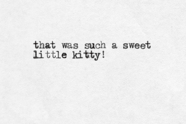 that was such a sweet little kitty!