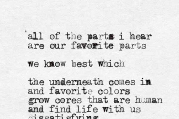 all of the parts i hear are our favorite parts we know best which the underneath comes in and favorite colors grow cores that are human and find life with us dissatisfying