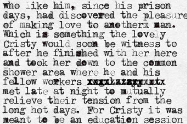 who like him , since his prison days, had discovered the pleasure of making love to anotherm x man. Which is something the lovely Cristy would soon be witness to after he finished with her here and took her down to the common shower area where he and his fellow workers regulalry ary xxxzzzzzzz xxxxzzzz xxxxxxxxx met xxxxx met late at night to mutually relieve their tension from the long hot days. For Cristy it was meant to be an education session 