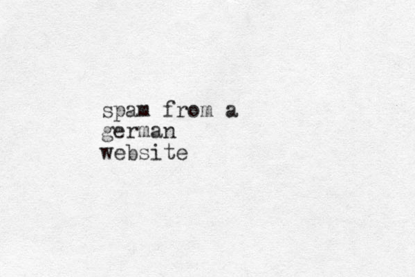 spam from a german website