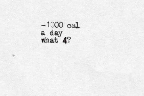 -1000 cal a day what 4?