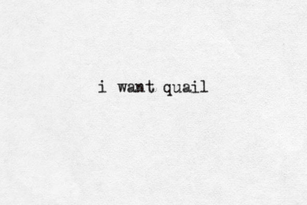 i want quail