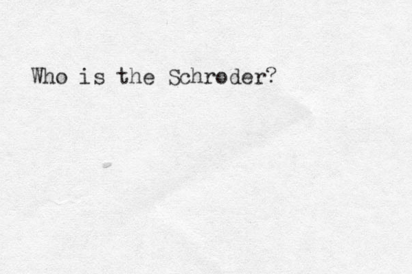 Who is the Schroder? 