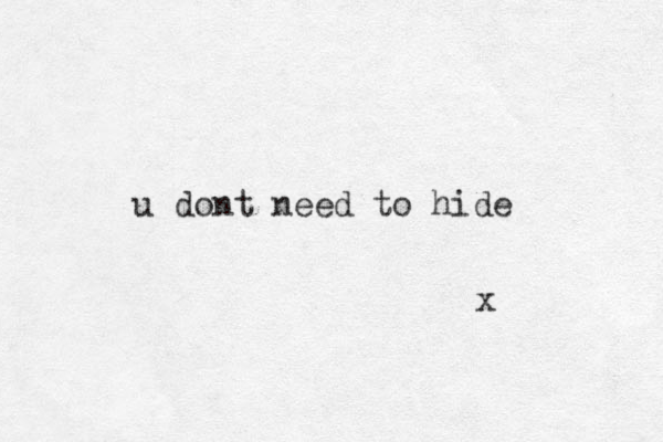 u dont need to hide x