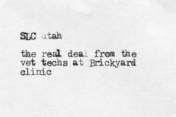 SLC utah the real deal from the vet techs at Brickyard clinic