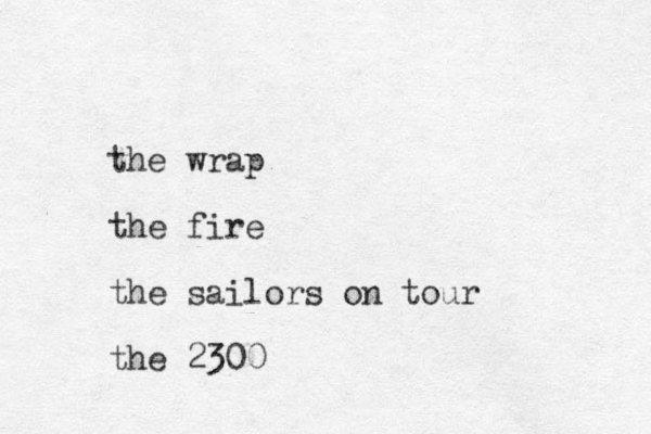 the wrap the fire the sailors on tour the 2300