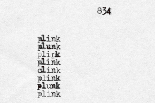 plink plunk plink plink clink plink plunl k plink 834