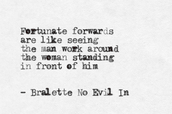 Fortunate forwards are like seeing the man work around the woman standing in front of him - Bralette No Evil In