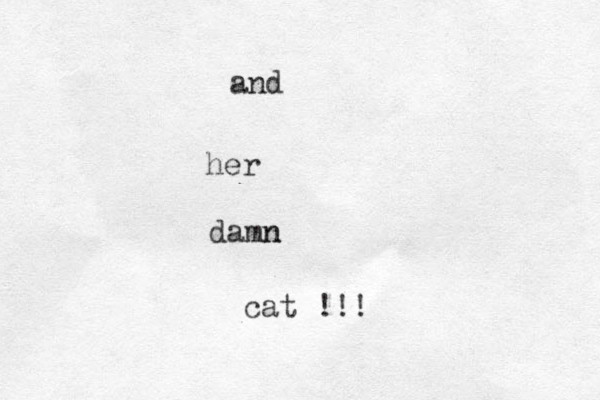 and her damn n cat !!!