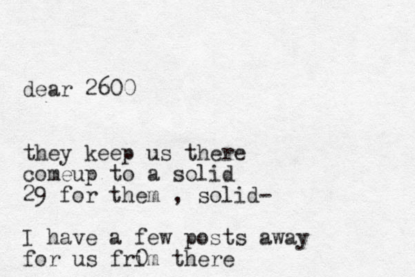 dear 2600 the y keep us there comeup to a solid 29 for them , solid- I have a few posts away for us frim there 0