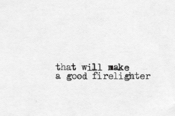 that will make a good firelighter 