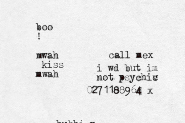 bubbi x boo ! mwah kiss mwah call mex i wd but im not psychiv c 71188964 x 02 