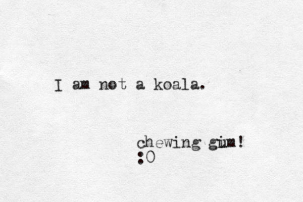 I am not a koala. chewing gim u ! :0